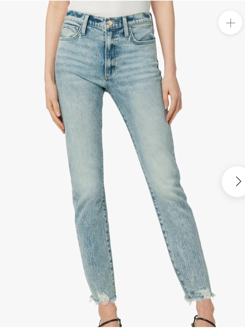 Light Wash High-Rise Straight Jeans - Light Blue